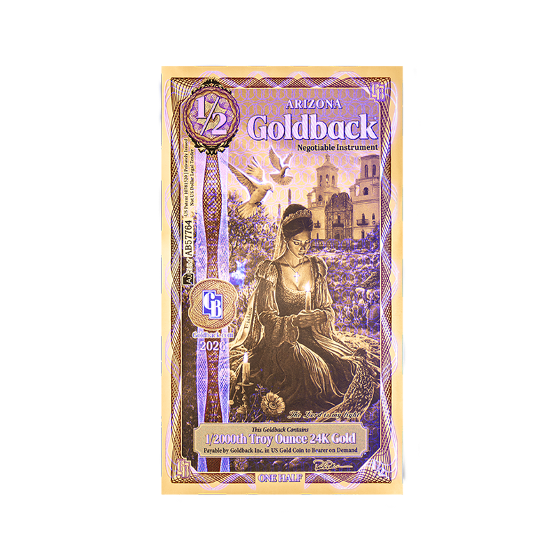 Arizona 1/2 Goldback - Image 3