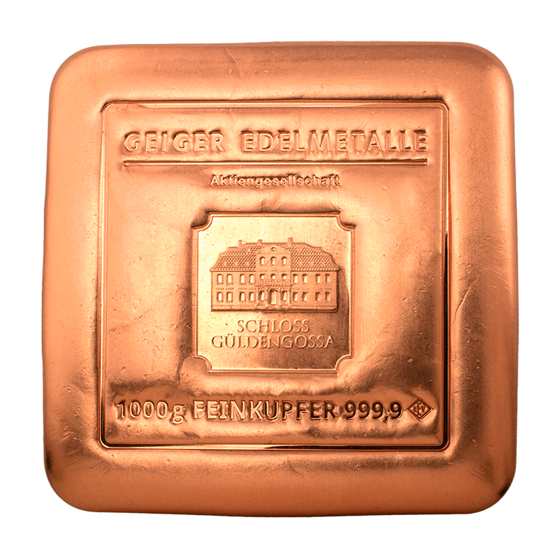 1 Kilo Geiger .999 Fine Copper Bar
